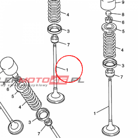 YAMAHA - zawor dolot. nr: 5JW121110000