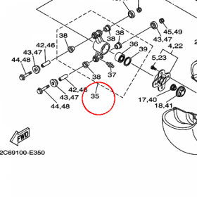 YAMAHA - REAR KNUCKLE ASSY nr: 5KM2530F1100