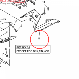 YAMAHA - wypelnienie owiewki nr: 5RT2836K0000