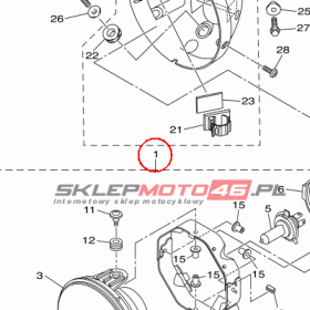 YAMAHA - reflektor nr: 5S7843105000