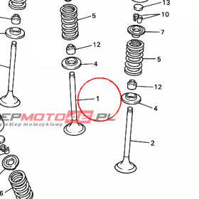 YAMAHA - zawor dolot. nr: 5TA121110000