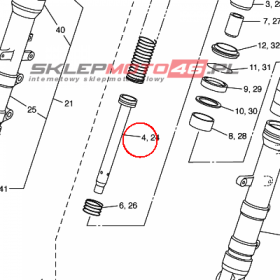 YAMAHA - CYLINDEREK AMORTYZATORA nr: 5VX231700000