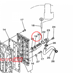 YAMAHA - VALVE, PRESSURE CONTROL nr: 60H124160000