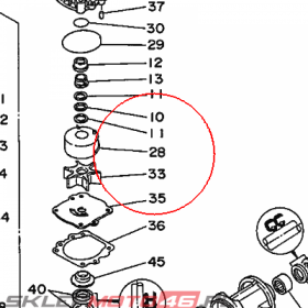 YAMAHA - ZESTAW NAPR. POMPY nr: 61A443220100