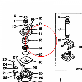 YAMAHA - ZESTAW NAPR. POMPY nr: 61N443220000