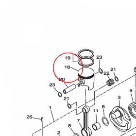 YAMAHA - tlok nr: 61X116310293