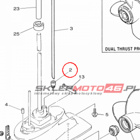 YAMAHA - RUBBER, WATER SEAL 4 nr: 63V443680000