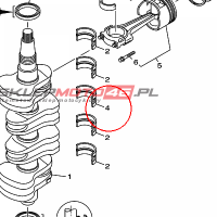 YAMAHA - PLANE BEARING, CRANKSHAFT 3 nr: 67F114180000