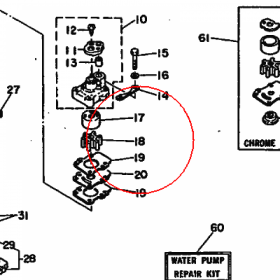 YAMAHA - wirnik pompy wod nr: 682443520000
