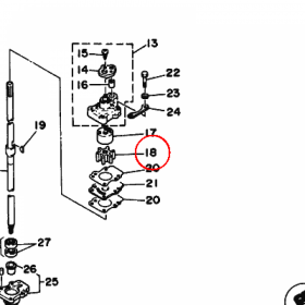 YAMAHA - wirnik pompy wod nr: 682443520100 > 682443520300