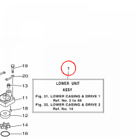 YAMAHA - LOWER UNIT ASSY nr: 6AH45300128D