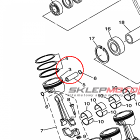 YAMAHA - tlok nr: 6D31163100B0