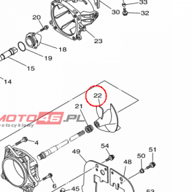 YAMAHA - WIRNIK POMPY nr: 6D3R13210200 > 6D3R13210300