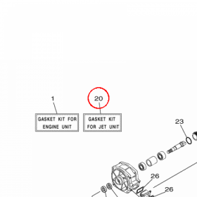 YAMAHA - USZCZELKI, KOMPL. nr: 6D3W00012000