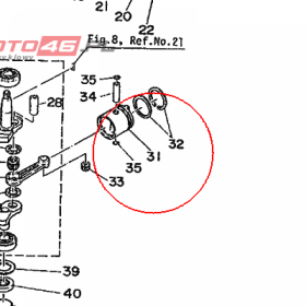 YAMAHA - tlok nr: 6E0116310098