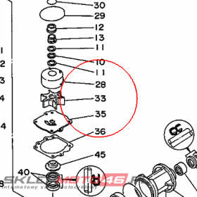 YAMAHA - wirnik pompy wod nr: 6E5443520000