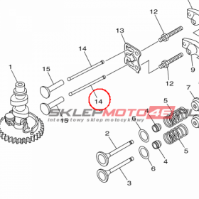 YAMAHA - ROD, VALVE PUSH nr: 6EGE21540000