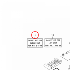 YAMAHA - USZCZELKI, KOMPL. nr: 6GAW00010100