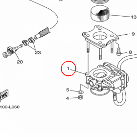 YAMAHA - THROTTLE BODY ASSY nr: 6S5137501000