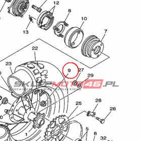 YAMAHA - nakretka nr: 901790841000