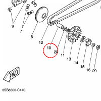 YAMAHA - tulejka nr: 90387135U900