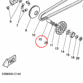 YAMAHA - tulejka nr: 90387135U900