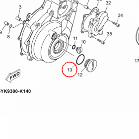 YAMAHA - uszczelniacz nr: 9321035X0000