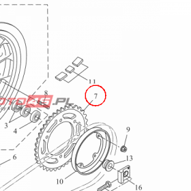 YAMAHA - ZEBATKA TYLNA nr: B5GF54520000