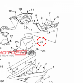 YAMAHA - wypelnienie owiewki nr: B5GF836K0000