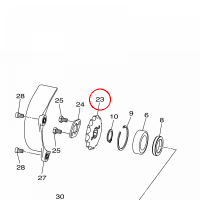 YAMAHA - SPROCKET, DRIVE nr: BD3E74510000