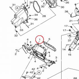 YAMAHA - wypelnienie owiewki nr: BKAF836K0000