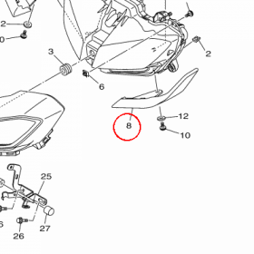 YAMAHA - VISOR, SIDE 1 nr: BS22830C00P1