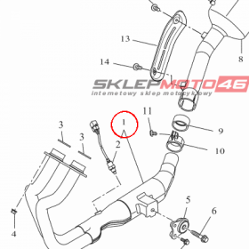 YAMAHA - rura wydech. nr: BW3E46100000