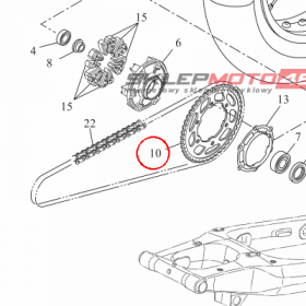 YAMAHA - SPROCKET RR WHEEL nr: BW3F54460000