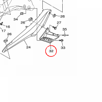 YAMAHA - ORNAMENT, SIDE LH nr: F1WU377F0100