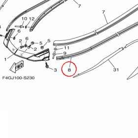 YAMAHA - INNER,GUNWALE nr: F2XU25194000