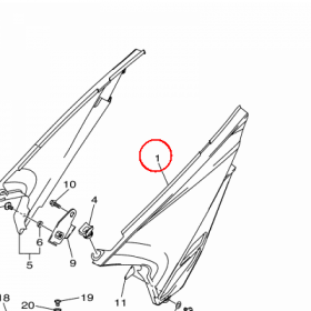 YAMAHA - oslona boczna nr: 3D7217110000