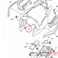 YAMAHA - OSLONA TYLNA nr: 42P2165100P3