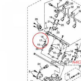 YAMAHA - RUBBER, INJECTOR nr: 5FL137660000