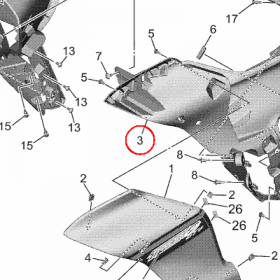 YAMAHA - wypelnienie owiewki nr: BLG2836K0000