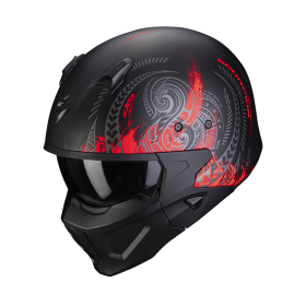 Kask SCORPION COVERT-X TATTOO Matt Black-Red